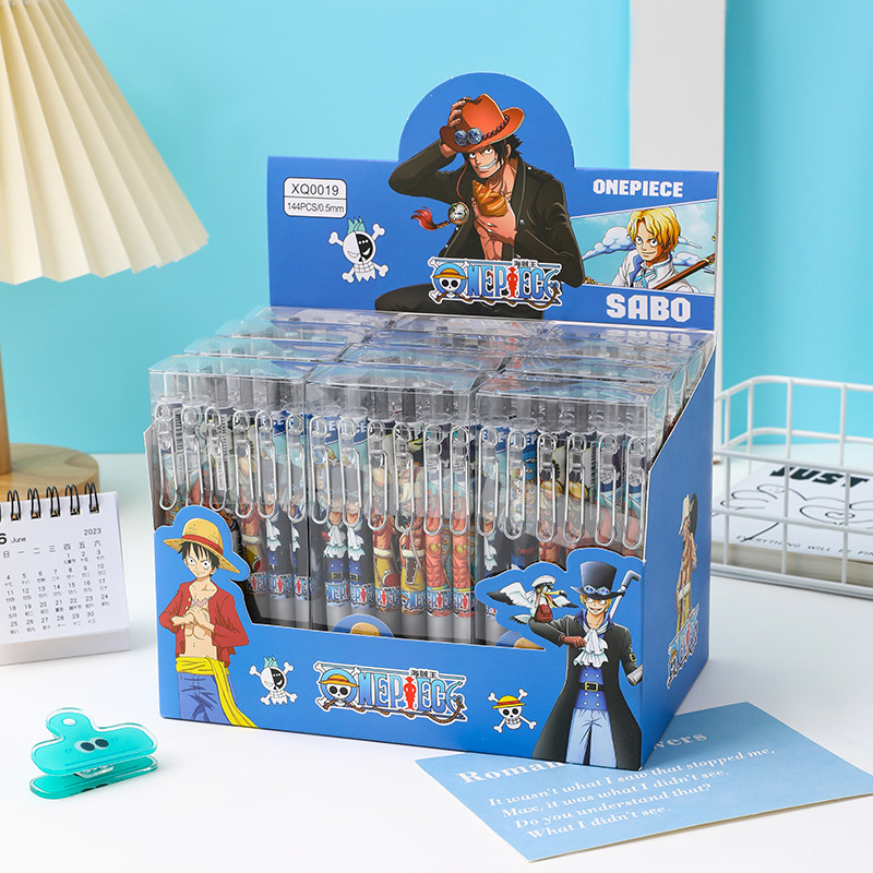 Gel Ink Pen Set - Anime One Piece 12/24 Adet Siyah