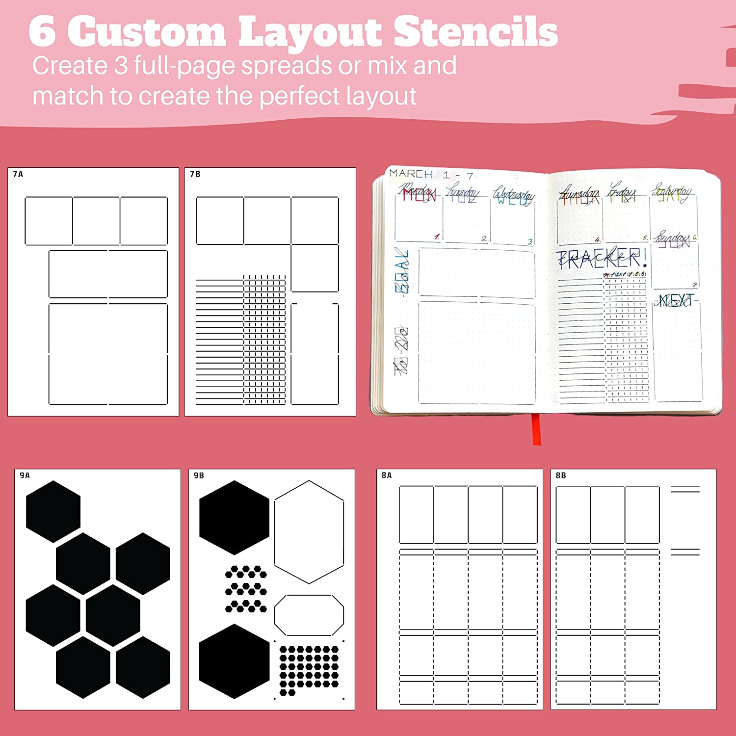 Notebook Dotted A5 - 6 paket kullanımlık plastik haftalık düzenleri