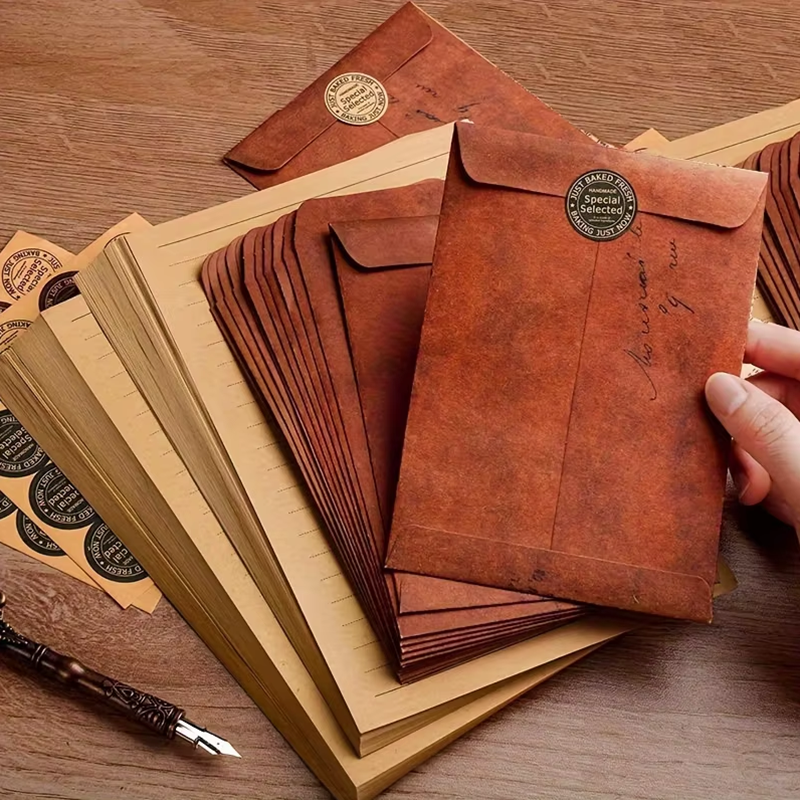 Letter Envelope Kraft - 10 adet Vintage Kraft Kağıt Zarflar,