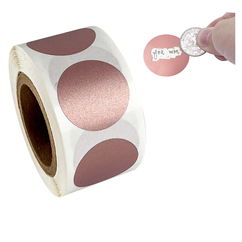 Label Printer Tape - 50-300 adet Yuvarlak Gül Altın Kazı