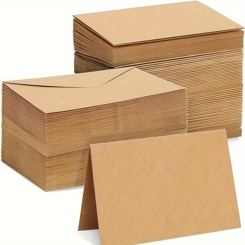 Letter Envelope Kraft - 50/100 adet Kraft Kağıt Zarflar Düz