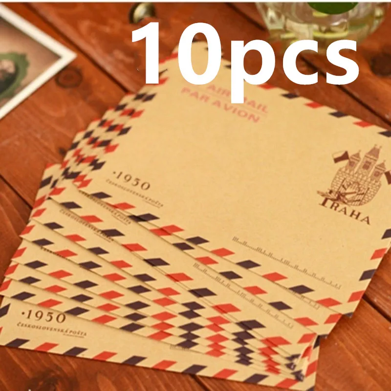 Letter Envelope Kraft - 10 adet 9.7*7.5cm Retro popüler zarf