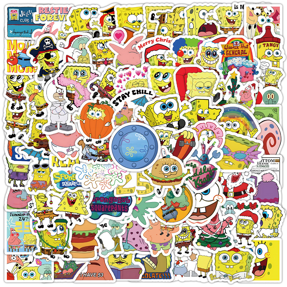 Memo Pad Sticky - 100 adet Kawaii SpongeBob Karikatür SquarePants