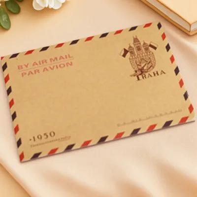 Letter Envelope Kraft - 10 Adet Kraft Kağıt Zarf Retro