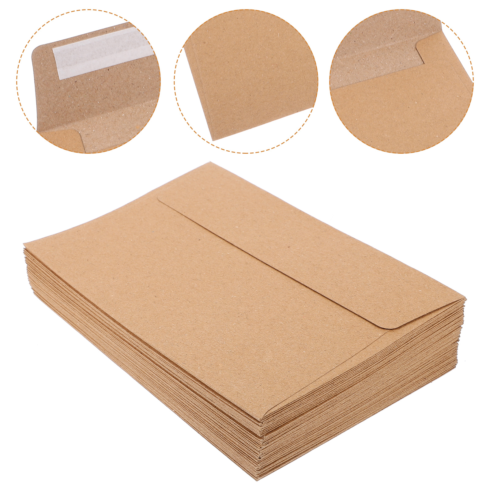 Letter Envelope Kraft - 50 adet klasik Kraft boş kağıt