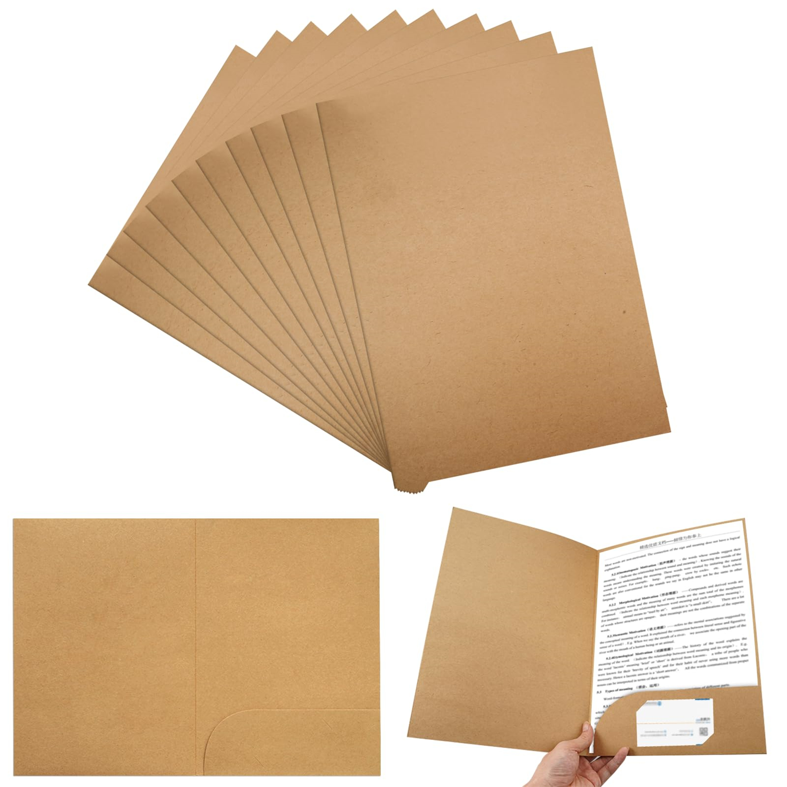 Letter Envelope Kraft - 10 adet Kraft Kağıt Belge Tutucu