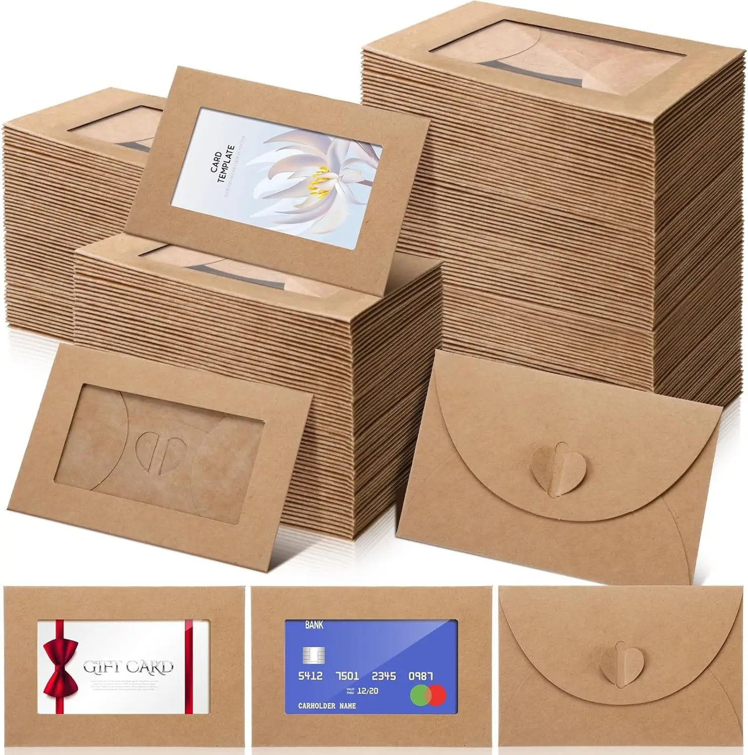 50 adet/grup 10.5X7 cm Zarf Ka - Letter Envelope Kraft incelemesi ve fiyatı