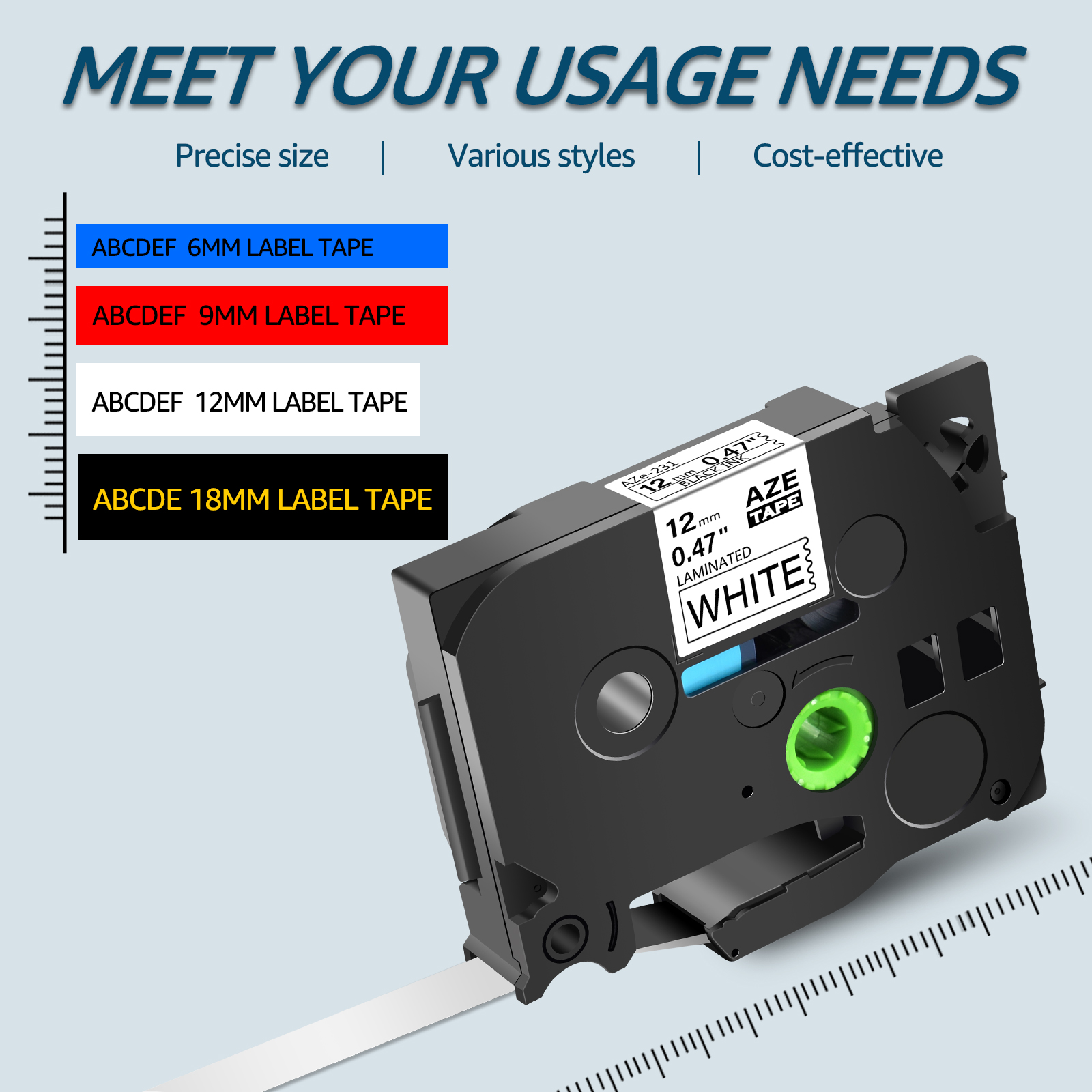 7PK 6/9/12/18/24mm TZ-231 esne - Label Printer Tape incelemesi ve fiyatı
