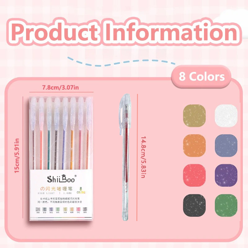 8-60 Renkli Simli Jel Kalem Se - Gel Ink Pen Set incelemesi ve fiyatı